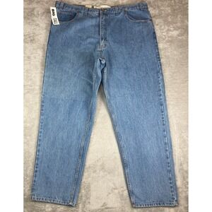 Arizona Jean Company Mens Relaxed Fit Premium Denim Jeans Light Stonewash 46x32